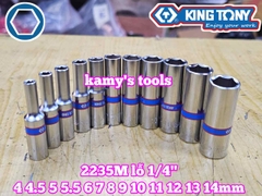 Đầu tuýp đầu khẩu dài 1/4 inch Kingtony 4mm 4.5mm 5mm 5.5mm 6mm 7mm 8mm 9mm 10mm 11mm 12mm 13mm 14mm model 2235M