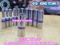 Đầu tuýp đầu khẩu dài 1/4 inch Kingtony 4mm 4.5mm 5mm 5.5mm 6mm 7mm 8mm 9mm 10mm 11mm 12mm 13mm 14mm model 2235M