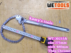 Cờ lê xích 15 inch Wetools WT-30215A thép Chrome mở ống 130mm