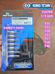 Bộ Tuýp 1/4 Inch Lú Đầu Sao Có Lỗ 7 Chi Tiết Kingtony 2107PR T10-T40