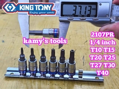 Bộ Tuýp 1/4 Inch Lú Đầu Sao Có Lỗ 7 Chi Tiết Kingtony 2107PR T10-T40