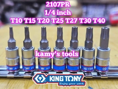 Bộ Tuýp 1/4 Inch Lú Đầu Sao Có Lỗ 7 Chi Tiết Kingtony 2107PR T10-T40