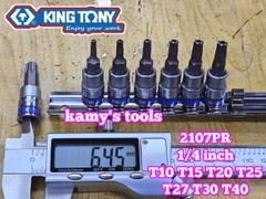 Bộ Tuýp 1/4 Inch Lú Đầu Sao Có Lỗ 7 Chi Tiết Kingtony 2107PR T10-T40