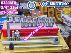Bộ tuýp 3/4 inch 6 cạnh 23 chi tiết 21-50mm Kingtony 6323MR