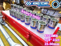 Bộ tuýp 3/4 inch 6 cạnh 23 chi tiết 21-50mm Kingtony 6323MR