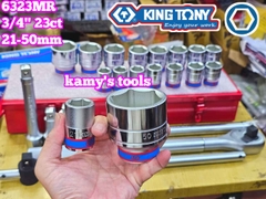 Bộ tuýp 3/4 inch 6 cạnh 23 chi tiết 21-50mm Kingtony 6323MR