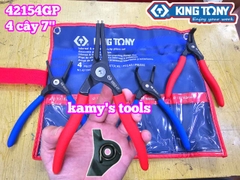 Bộ kìm mở phe 4 chi tiết dài 7 inch Kingtony 42154GP