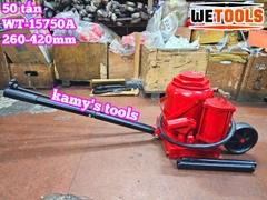 Kích con đội hơi khí nén 50 tấn Wetools WT-15750A chiều cao 260-420mm
