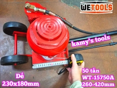 Kích con đội hơi khí nén 50 tấn Wetools WT-15750A chiều cao 260-420mm
