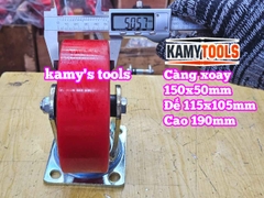 Combo đế càng XOAY và bánh xe PU mâm gang 150mm 150x50mm Kamytools KMT-XOAY150PU