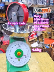 Combo đế càng XOAY và bánh xe PU mâm gang 200mm 200x50mm Kamytools KMT-XOAY200PU