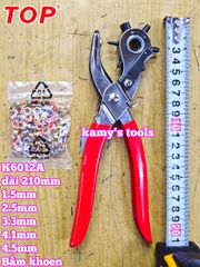 Kìm bấm lỗ dây nịt TOP K6012A kèm 100 khoen (kìm bấm lỗ thắt lưng, kềm bấm lỗ dây nịt)