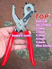 Kìm bấm lỗ dây nịt TOP K6012A kèm 100 khoen (kìm bấm lỗ thắt lưng, kềm bấm lỗ dây nịt)
