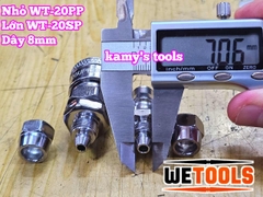 Bộ nối nhanh hơi khí nén dùng cho dây hơi 8mm 20SP 20PP Wetools WT-20PP WT-20SP
