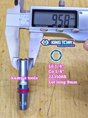Đầu tuýp 1/4 inch dài 6 cạnh cỡ 1/4 inch Kingtony 223508S