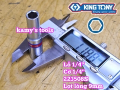 Đầu tuýp 1/4 inch dài 6 cạnh cỡ 1/4 inch Kingtony 223508S