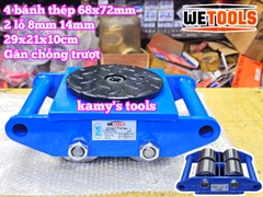 Con rùa chuyển hàng bánh sắt CRA-4 6 tấn Wetools 4 bánh xe di chuyển nâng hạ máy móc