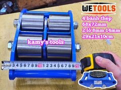 Con rùa chuyển hàng bánh sắt CRA-4 6 tấn Wetools 4 bánh xe di chuyển nâng hạ máy móc