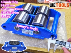 Con rùa chuyển hàng bánh sắt CRA-4 6 tấn Wetools 4 bánh xe di chuyển nâng hạ máy móc