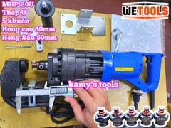 Máy đột lỗ thủy lực điện MHP-20 công suất 1800w miệng rộng đột sắt thép U