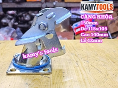 Đế càng bánh xe XOAY KHÓA loại dày 6mm cho bánh xe 150mm Kamytools KMT-38150A