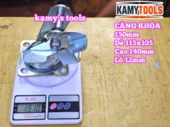 Đế càng bánh xe XOAY KHÓA loại dày 6mm cho bánh xe 150mm Kamytools KMT-38150A