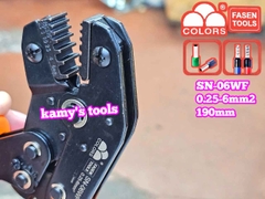 Kìm bấm cos pin tròn rỗng Fasen SN-06WF 0.25-6mm2 dài 190mm