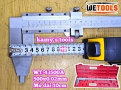 Thước kẹp cơ khí 500mm x 0.02mm mỏ cặp dài 10cm thước cặp Wetools WT-43500A