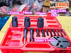 Dụng cụ tháo mặt hít lốc điều hòa ô tô 14 chi tiết, vam cảo mặt hít điều hòa Wetools WT-13301