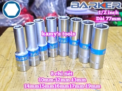 Combo bộ đầu tuýp 1/2 inch dài 6 cạnh Barker 8 chi tiết 10-19mm BAKE-229308A