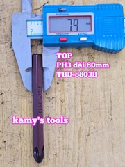 Mũi vít đóng bake 4 cạnh PH3 8mm 5/16 inch dài 80mm TOP model TBD-8803B