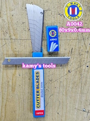 Lưỡi dao rọc giấy nhỏ 9mm C-mart A0042 80x9x0.4mm (10 lưỡi/hộp)