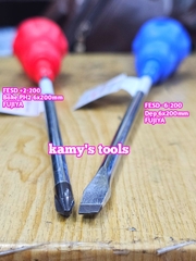 Tua vít cách điện Fujiya FESD 6mm bake PH2 và dẹp dài 200mm FESD+2-200 và FESD-6-200 sản xuất tại Nhật Bản