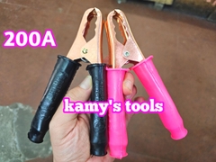 Dụng cụ kẹp bình ắc quy kẹp cá sấu loại 200A dài 152mm kẹp tối đa 30mm, kẹp cá sấu