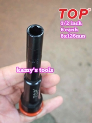 Đầu tuýp khẩu 1/2 inch dài 126mm Top 8mm 8x126mm LU-DT126-08