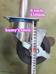 Bánh xe giàn giáo có khóa bánh cao su đặc 6 inch 150mm xoay 360 độ
