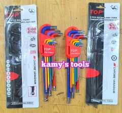 Bộ khóa lục giác bi và bông hoa thị Top 9 cây model LU-9CMAU và LU-9CMAUBM