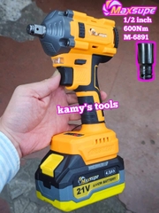 Máy vặn siết bulong dùng pin 1/2 inch 600Nm 21V Maxsupe M-6891