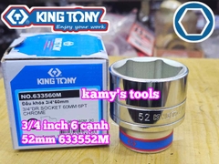 Đầu tuýp 3/4 inch 6 cạnh trắng Kingtony 52mm 55mm 60mm 63mm 70mm 633552M 633555M 633560M 633563M 633570M