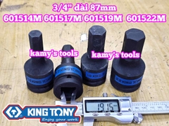 Đầu tuýp lú đầu lục giác 6 cạnh 3/4 inch Kingtony 14mm 17mm 19mm 22mm 601514M 601517M 601519M 601522M