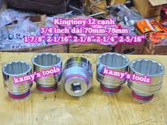 Đầu tuýp trắng 3/4 inch Kingtony 12 cạnh 1-7/8, 2-1/16, 2-1/8, 2-1/4, 2-5/16, 633060S 633066S 633068S 633072S 633074S