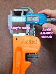 Mỏ lết răng Asaki AK-0635 dài 18 inch 450mm ngàm mở tối đa 60mm