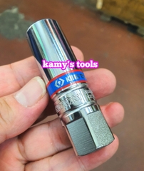 Đầu khẩu tuýp tháo mở bugi có nam châm 16mm 3/8 inch 6 cạnh dài 70mm Kingtony 366516