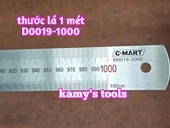 Thước lá inox 1m 1 mét 100cm 1000mm bản 35mm hệ inch và mét C-mart model D0019-1000