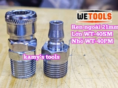 Bộ nối nhanh hơi khí nén ren ngoài 21mm 40SM 40PM Wetools WT-40SM WT-40PM