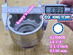 Đầu tuýp hệ inch 12 cạnh 3/4 inch Kingtony cỡ 2-1/2 inch tương đương 63mm 633080S