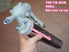 Bơm mỡ hơi khí nén và cầm tay 2 chức năng 400cc TOP PA-801K có nút xả gió