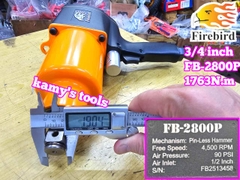 Máy vặn ốc siết tháo mở bulong hơi khí nén Firebird 3/4 inch 1763Nm FB-2800P