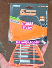 K-3687 và K-3688 Bộ mũi ren tháo mở bu lông, ốc vít gãy Kapusi, bộ ta rô taro lấy ốc gãy