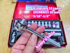 Bộ tuýp 1/4 inch 18 chi tiết hệ inch Kingtony 2019SR03 cỡ 5/32-1/2 inch